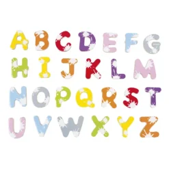 Janod 52 Lettres Magnetiques En Bois Splash- Tableaux, Ardoises