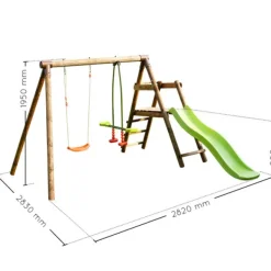 Soulet Aire De Jeux Avec Toboggan Menthe- Balancoires Et Portiques