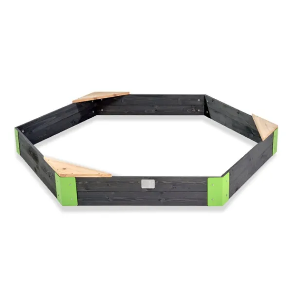 Exit Toys Bac A Sable En Bois Hexagonal Aksent 200 X 170 Cm- Bacs À Sable