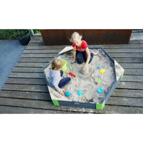 Exit Toys Bac A Sable En Bois Hexagonal Aksent 160 X 140 Cm- Bacs À Sable
