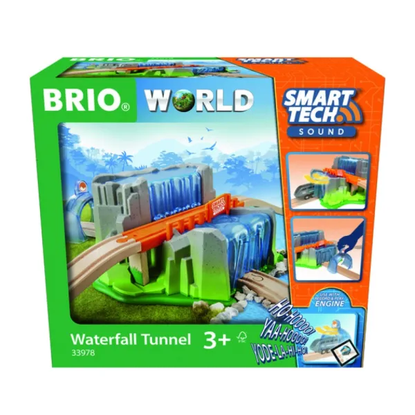 Brio World - Pont Et Tunnel Cascade Smart Tech- Planchettes Et Construction En Bois