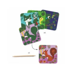Djeco Cartes A Gratter Petites Betes- Découpage, Collage, Pliage