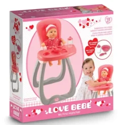 LOVE BEBE Accessoires Poupons|Chaise Haute De Poupon 55 Cm