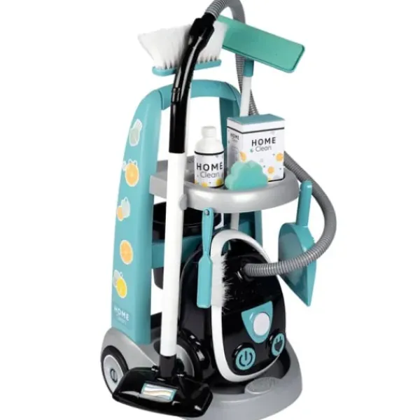 Smoby Nettoyage, Ménage|Chariot De Ménage + Aspirateur Electronique - 9 Accessoires