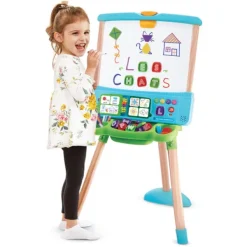 VTech Chevalet En Bois 3 En 1 - Magi Chevalet Magneti'Lettres- Tableaux, Ardoises