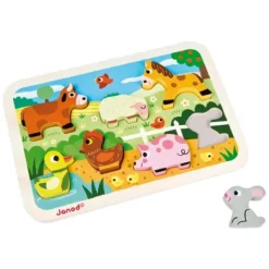 Janod Puzzle Bébé / Enfant|Chunky Puzzle Les Animaux De La Ferme