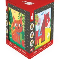 Janod Puzzles Bois|Coffret 3 Puzzles Tornado Titus Et Felix