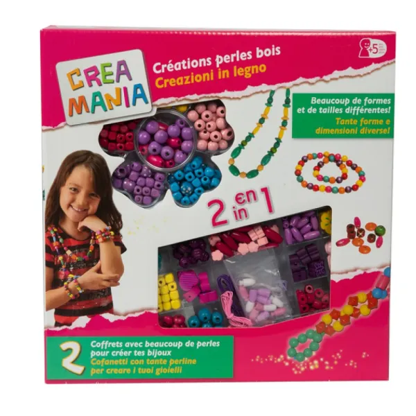 Creamania Coffret Bijoux Perles Bois 2 En 1- Perles