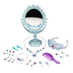 KD Fashion Coffret De Bijoux Avec Miroir (25 Pieces) - La Reine Des Neiges- Mode, Bijoux, Décoration, Cosmetiques