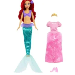 Mattel Poupées|Coffret Poupee Ariel 2 En 1 - Disney Princesses