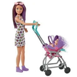Mattel Barbie Et Poupées Mannequin|Coffret Poupee Barbie Skipper Baby-Sitter Poussette