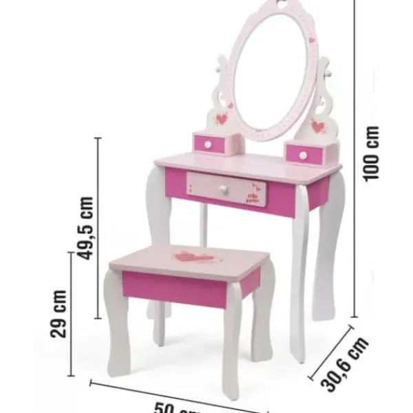 Miss Fashion Faire Comme Les Grands|Coiffeuse En Bois Avec Miroir Led