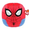 TY Peluches Super-héros Et Personnages|Coussin Squish A Boos Marvel - Spiderman 40 Cm
