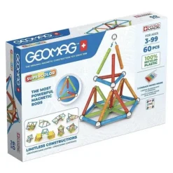 Geomag Ecofriendly Supercolor - 60 Pieces- Constructions Magnétiques, Billes
