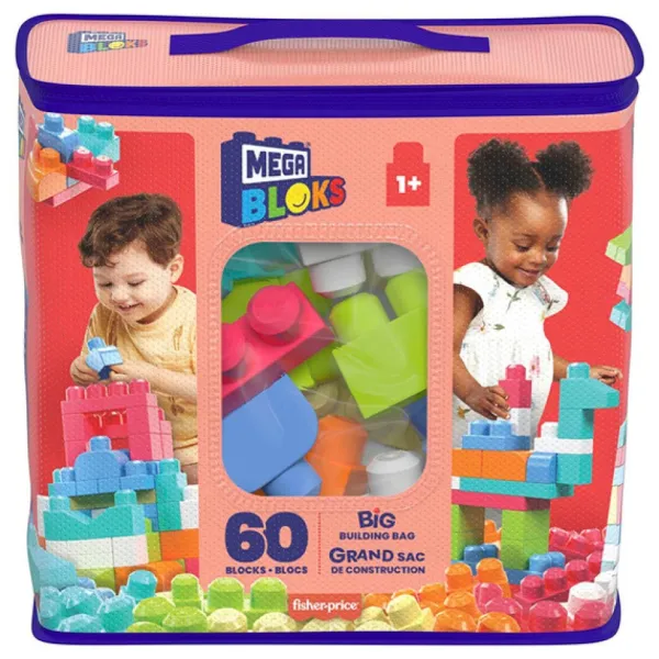 Mega Bloks Grand Sac De Construction 60 Briques - Rose- 1Er Age
