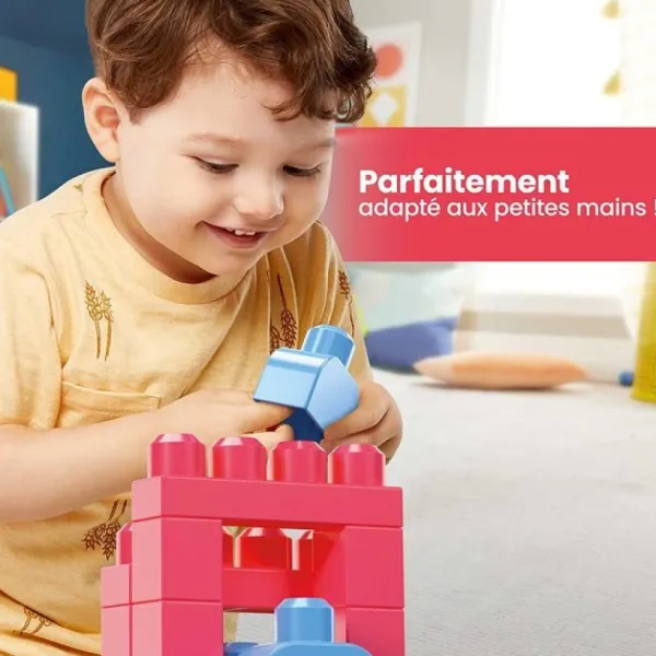 Mega Bloks Grand Sac De Construction 60 Briques - Rose- 1Er Age