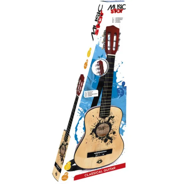 Music Star Guitare En Bois 75 Cm- Instruments De Musique