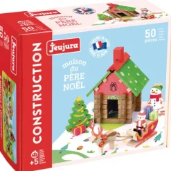 Jeujura Jeu De Construction En Bois La Maison Du Pere Noel 50 Pieces- Planchettes Et Construction En Bois