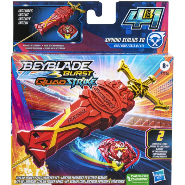 Hasbro Lanceur Puissance Et Vitesse Xcalius - Beyblade Burst Quadstrike- Jeux De Récréation