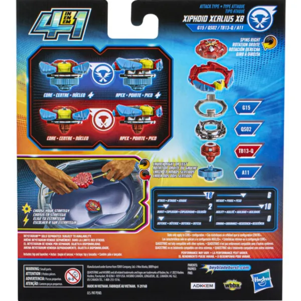 Hasbro Lanceur Puissance Et Vitesse Xcalius - Beyblade Burst Quadstrike- Jeux De Récréation