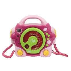 Music Star Lecteur Cd 2 Micros Rose- Micros Et Karaoké