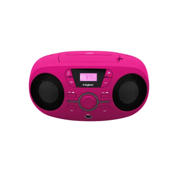 Bigben Lecteur Cd/Usb Portable Lumineux Rose- Enceintes Bluetooth Et Casques Audio