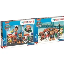 Clementoni Puzzles Enfants De 50 À 249 Pièces|Lot De 2 Puzzles 104 Pieces - Pat'Patrouille