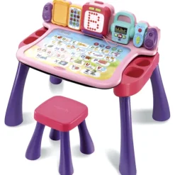 VTech Magi Bureau Interactif 4 En 1 Rose- Tableaux, Ardoises