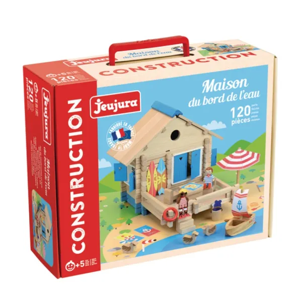 Jeujura Maison Du Bord De L'Eau En Bois 120 Pieces- Planchettes Et Construction En Bois