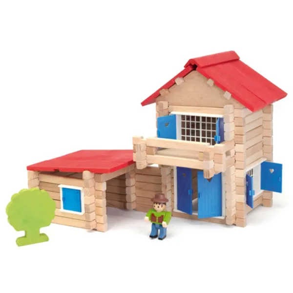Jeujura Maison En Bois 140 Pieces- Planchettes Et Construction En Bois