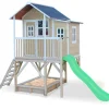 Exit Toys Maison En Bois Loft 550 Avec Bac A Sable Et Toboggan- Aires De Jeux