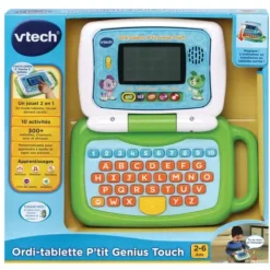 VTech Ordinateurs Et Jeux Interactifs|Ordinateur - Tablette P'Tit Genius Touch Vert