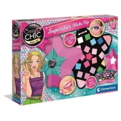 Clementoni Palette De Maquillage Super Make-Up Star - Crazy Chic- Coiffure & Maquillage