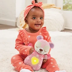 VTech Peluche Veilleuse - Mon Ourson Lumi Dodo Rose- Veilleuses