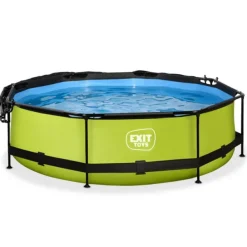 Exit Toys Piscine Lime 300 X 76 Avec Pompe Filtrante Et Voile D'Ombrage- Bouées Jeux Gonflables Et Piscines