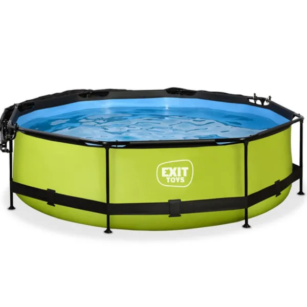 Exit Toys Piscine Lime 300 X 76 Avec Pompe Filtrante Et Voile D'Ombrage- Bouées Jeux Gonflables Et Piscines