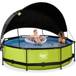 Exit Toys Piscine Lime 300 X 76 Avec Pompe Filtrante Et Voile D'Ombrage- Bouées Jeux Gonflables Et Piscines