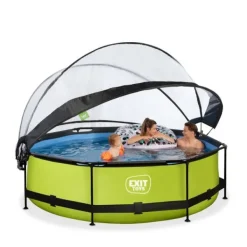 Exit Toys Piscine Lime 300 X 76 Avec Pompe Filtrante Et Dome- Bouées Jeux Gonflables Et Piscines