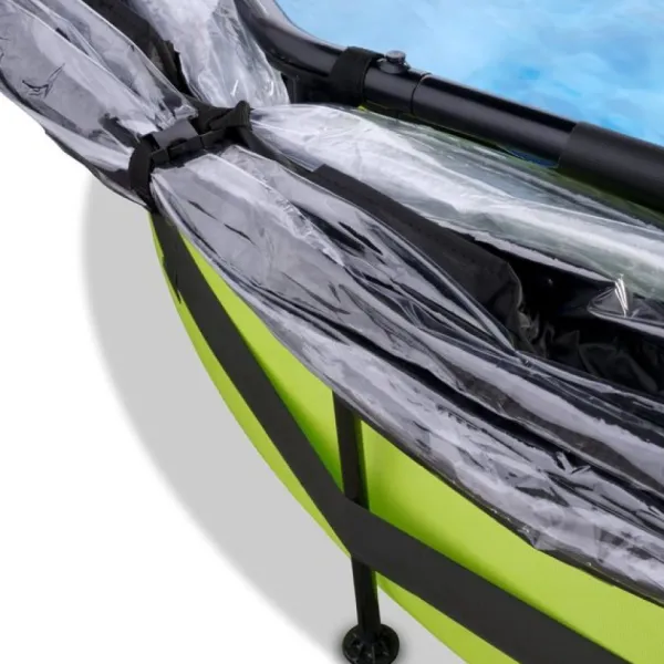 Exit Toys Piscine Lime 244 X 76 Avec Pompe Filtrante Et Dome- Bouées Jeux Gonflables Et Piscines