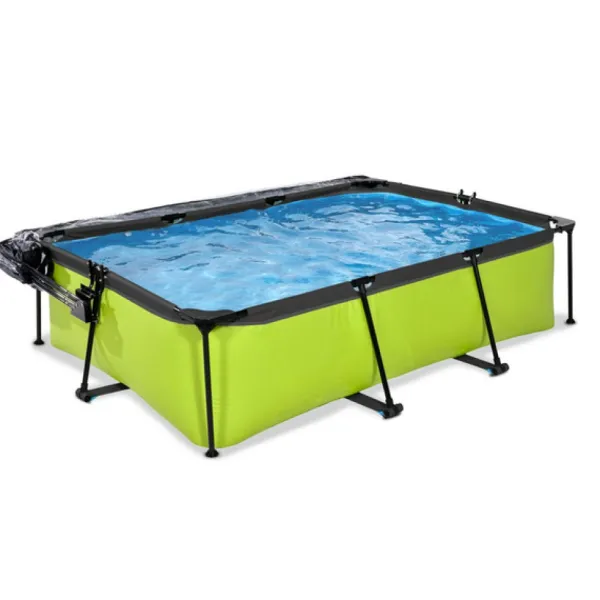 Exit Toys Piscine Lime 220 X 150 X 65 Avec Pompe Filtrante Et Dome- Bouées Jeux Gonflables Et Piscines