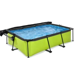 Exit Toys Piscine Lime 220 X 150 X 65 Avec Pompe Filtrante Et Voile D'Ombrage- Bouées Jeux Gonflables Et Piscines