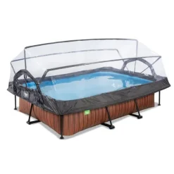 Exit Toys Piscine Wood 300 X 200 X 65 Avec Pompe Filtrante Et Dome- Bouées Jeux Gonflables Et Piscines