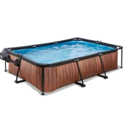 Exit Toys Piscine Wood 300 X 200 X 65 Avec Pompe Filtrante Et Dome- Bouées Jeux Gonflables Et Piscines