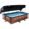 Exit Toys Piscine Wood 300 X 200 X 65 Avec Pompe Filtrante Et Voile D'Ombrage- Bouées Jeux Gonflables Et Piscines