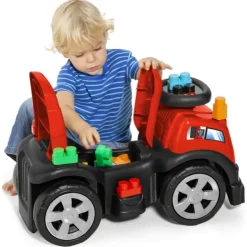 Baby Smile Porteur Camion De Pompier- Porteurs & Jouets À Bascules