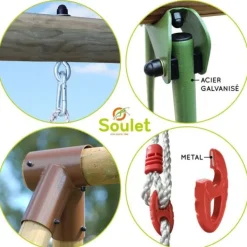 Soulet Portique En Bois Pacco- Balancoires Et Portiques