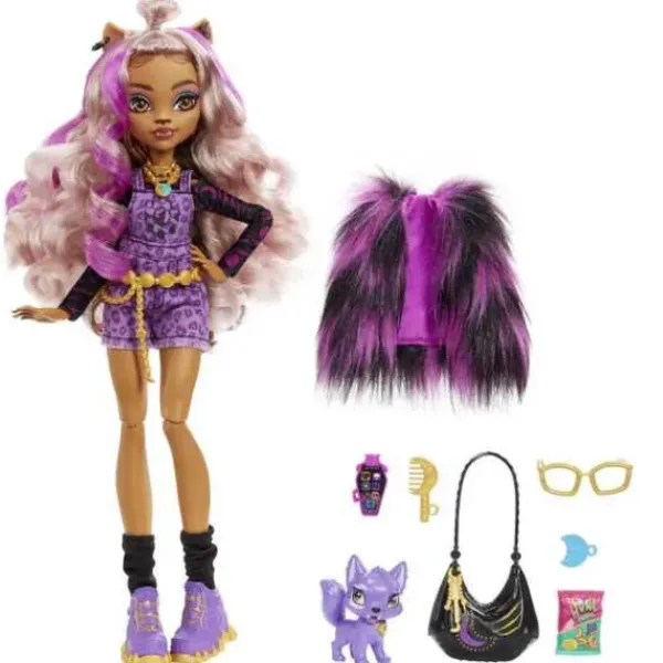 Mattel Poupées|Poupee Clawdeen Wolf Et Son Animal De Compagnie - Monster High