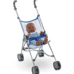 Corolle Poussettes Poupons|Poussette Canne Bleue Pour Poupons De 36 A 42 Cm