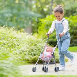 Corolle Poussettes Poupons|Poussette Canne Rose Pour Poupons De 36 A 42 Cm