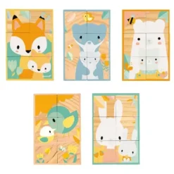 Janod Puzzle Bébé / Enfant|Puzzle 6 Cubes En Bois - Pure